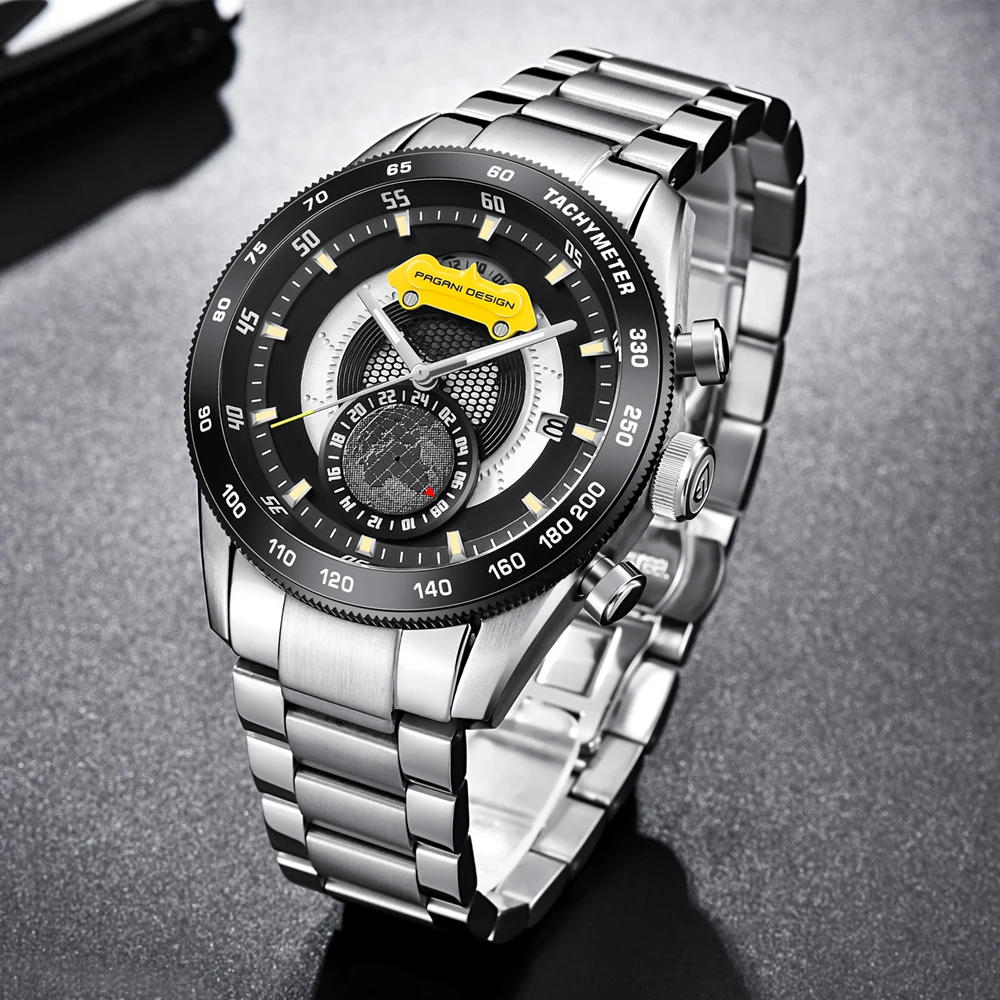 Элитный бренд PAGANI Дизайн Хронограф Спортивные часы Для мужчин Reloj Hombre полный