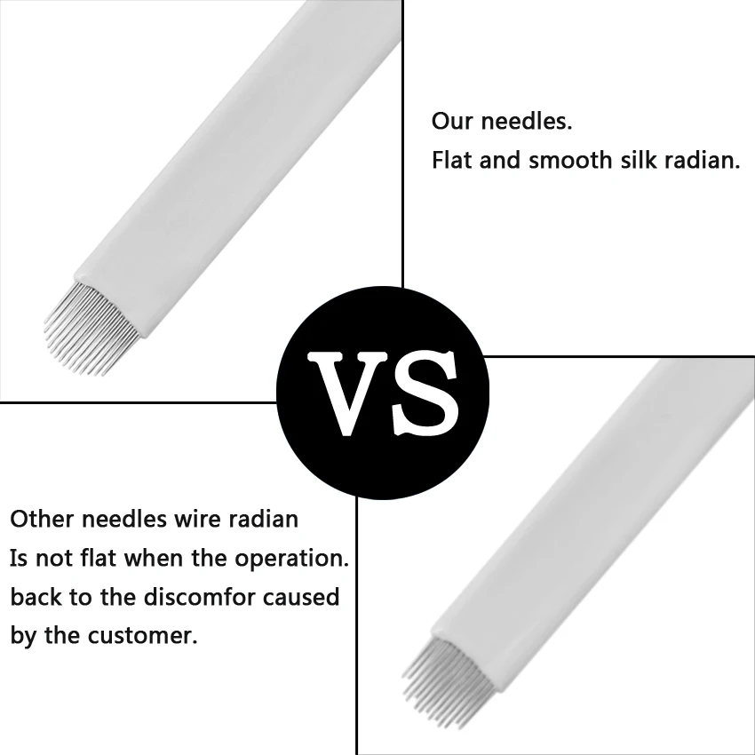 Микроблейдинг тату иглы 50 шт. 14U одноразовые лопатки для бровей подводка губ
