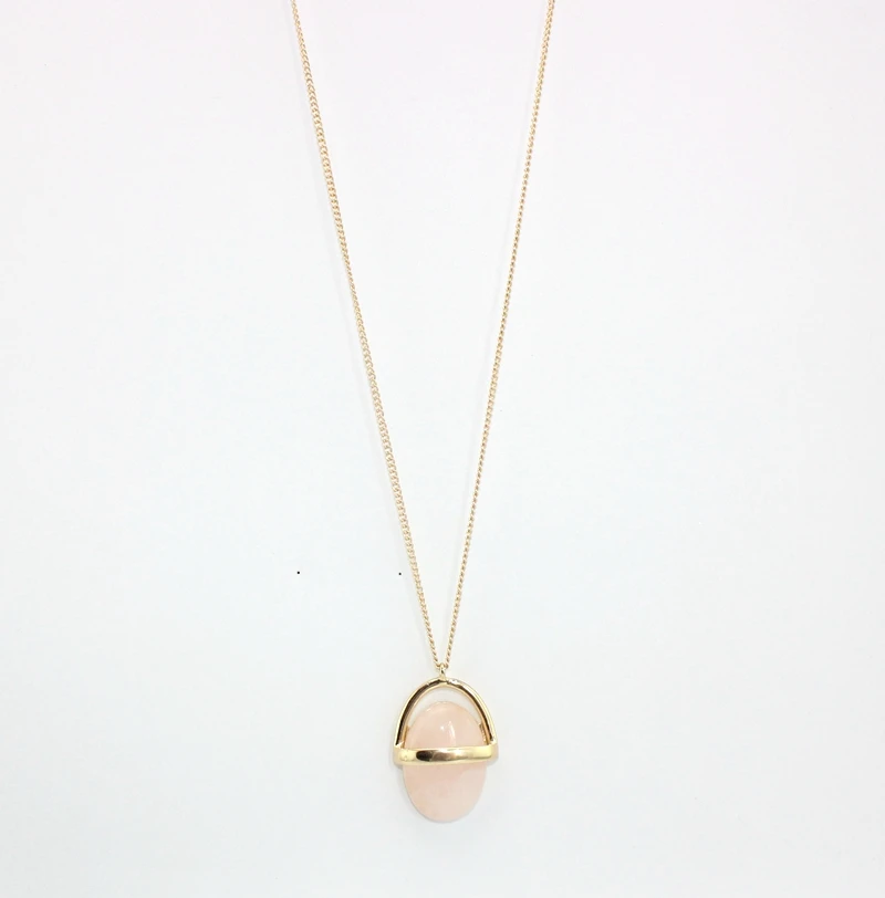 Новинка 2016 Длинные овальные ожерелья с натуральным камнем и геометрическим