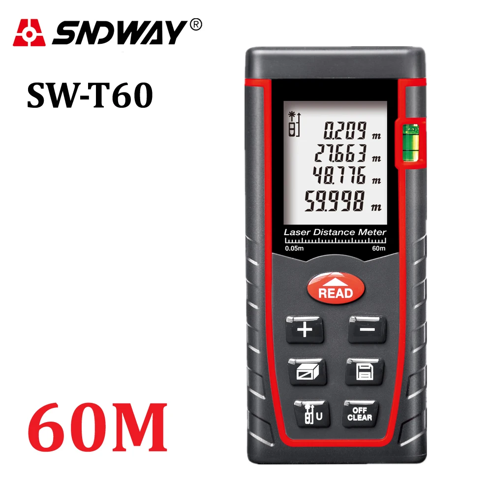 Лазер SNDWAY дальномер лазерный 40 м 60 80 100 ручной на батарейках|Лазерные дальномеры| |