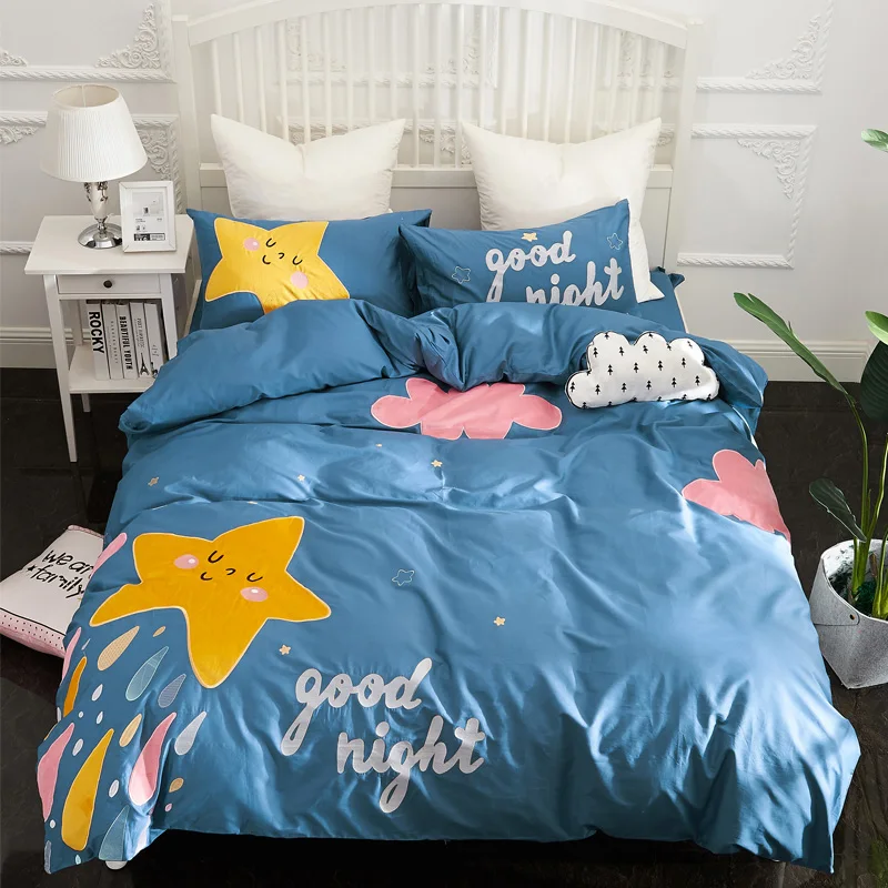 Комплекты постельного белья с вышивкой Papa & Mima Meteor shower 4 шт. двуспальные кровати