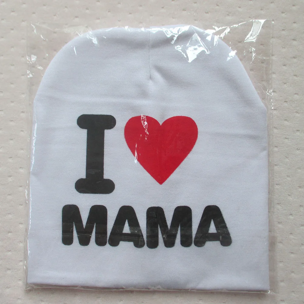 Premium 1PC Baby Infant Cotton Blend Beanie Newborn Hat I LOVE MAMA/PAPA Cap | Kids Hats &amp Caps