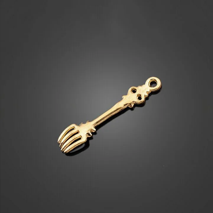 100 шт Античное золото вилка в западном стиле Ювелирные Подвески DIY Ожерелье