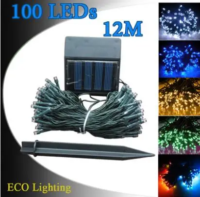 Гирлянда на солнечной батарее синего зеленого белого желтого цветов | Освещение