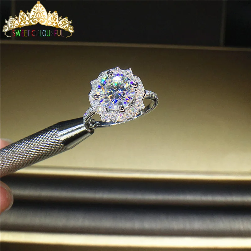 100% 18K 750Au золото Moissanite бриллиантовое кольцо D Цвет VVS с национальным сертификатом