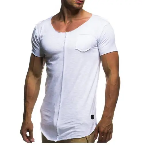 2018 Brand Short Sleeve Fashion Stitching Burrs Men'S Summer Casual T Shirt O-Neck Slim Men T-Shirt Tops Tee Cotton Shirts 3XL | Мужская