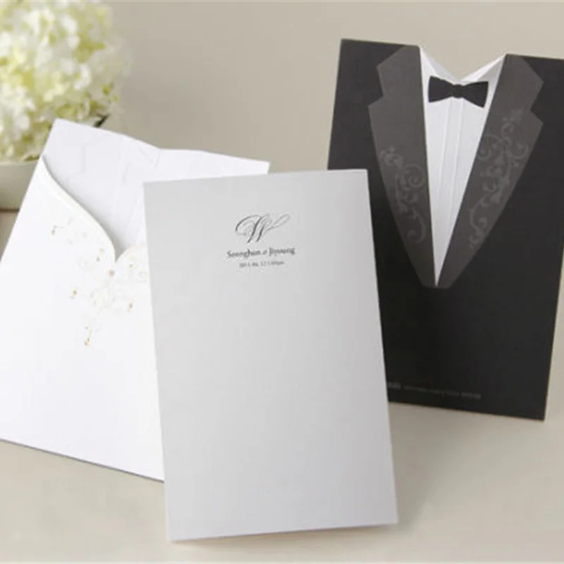 30pcs Black White Bride and Groom Elegant Vintage Laser Cut Wedding Invitation Cards Formal With Envelopes &amp Seals | Дом и сад