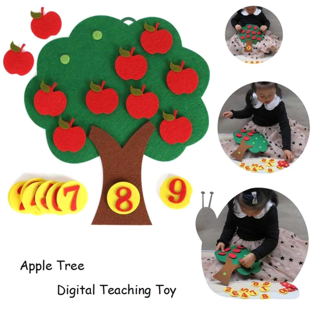 Математическая игрушка Apple Tree Match цифровая обучающая развивающая нетканый пазл