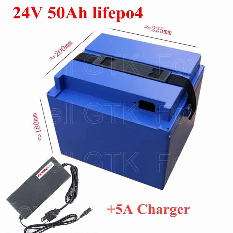 GTK lifepo4 24V 50Ah аккумулятор с BMS для мотоцикла солнечной системы ebike мощность
