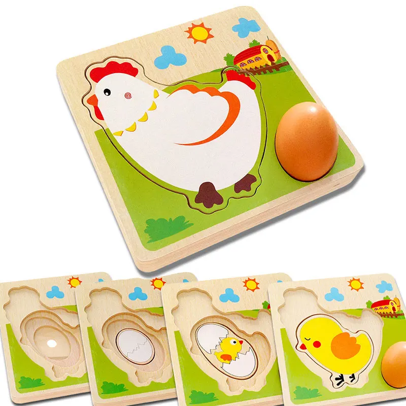 Многослойная деревянная головоломка куриная Курица Детская интеллектуальная