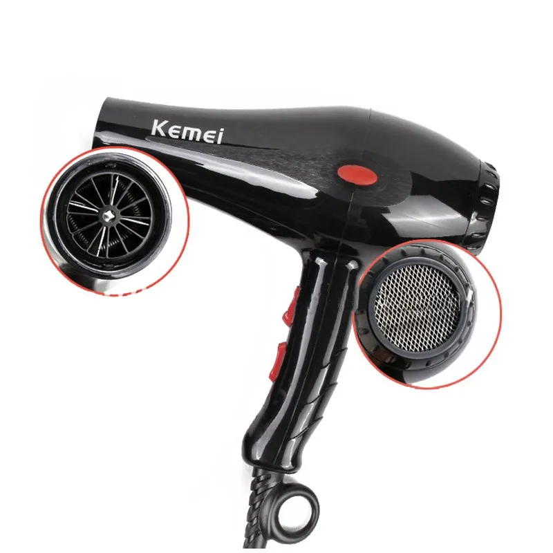 Kemei KM 8860 высокой мощности Защита от перегрева Фен черный|hair dryer|kemei hair dryerdryer |