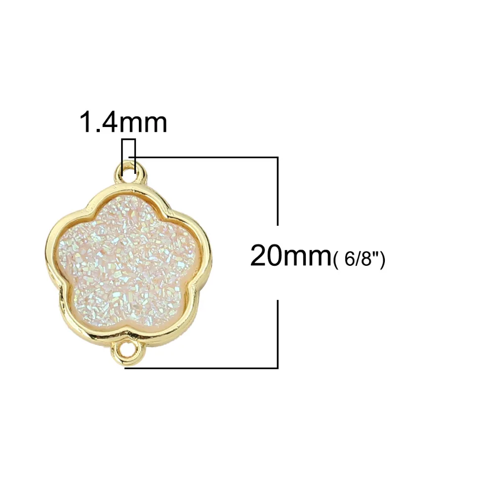 DoreenBeads медный и синтетический кварцевый Druzy/ Drusy соединители цветок золото