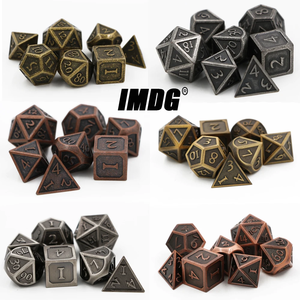 IMDG 7 шт./компл. креативная РПГ игра кости многогранные металлические DND новый