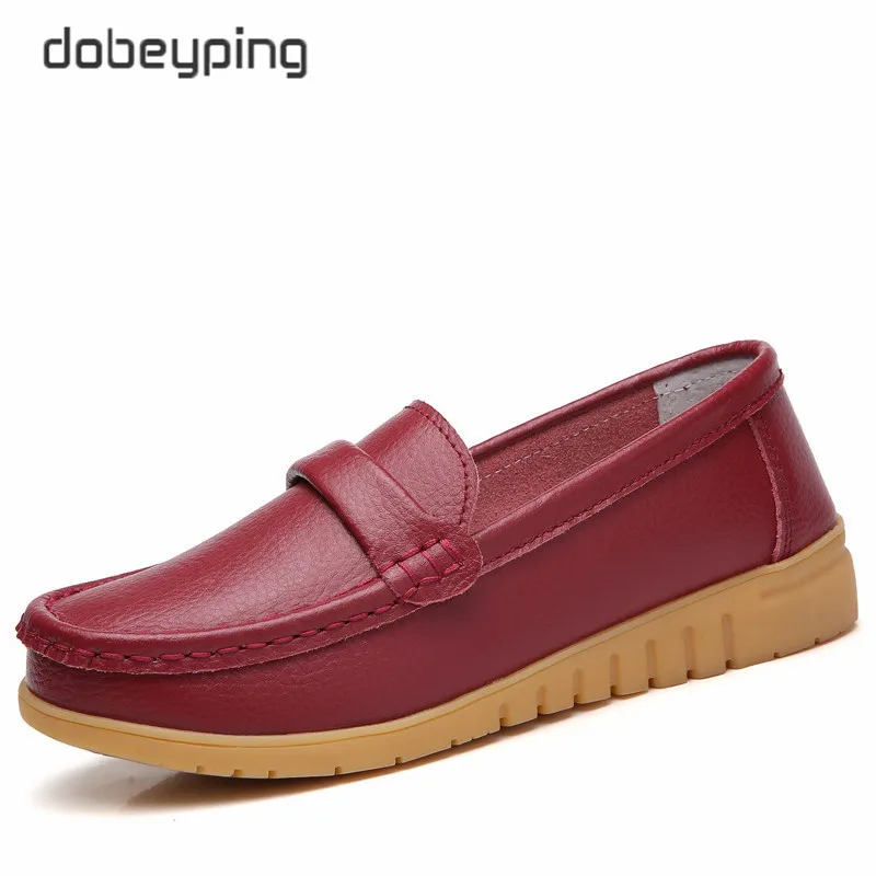 Dobeyping новые туфли из натуральной кожи женские слипоны на плоской подошве