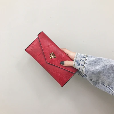 wine red DORANMI качественный кожаный Длинный кошелек сумки для женщин Винтажный Длинный кошелек для денег женский клатч кошелек карта сумка без ручек DJB754 - Цвет: wine red