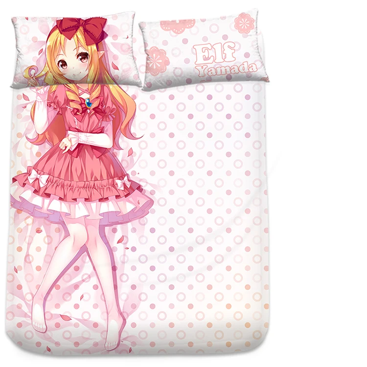Japanese Anime Cartoon Eromanga Sensei Elf Yamada Milk Silk Mattress Cover Fitted Sheet cover bedspread counterpane | Дом и сад