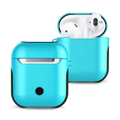 Синий Чехол Caletop для Airpods i12 i10 TWS силиконовый чехол антидетонационный глянцевый защитный чехол для Apple Airpod Air Pods беспроводной зарядки - Цвет: Синий
