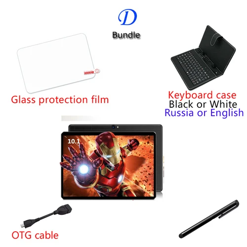 Package 4 10/1 дюймов Android 7,0 планшетный ПК 3G Телефонный звонок 4 Гб+ 64 Гб Восьмиядерный 1,5 ГГц Wi-Fi Bluetooth Две sim-карты поддержка gps ПК - Комплект: Package 4