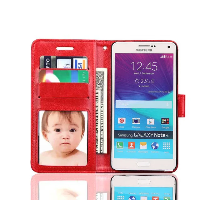 Note4 для Samsung Galaxy Note 4 N9100 чехол Чехлы с отделениями карточек и функцией подставки