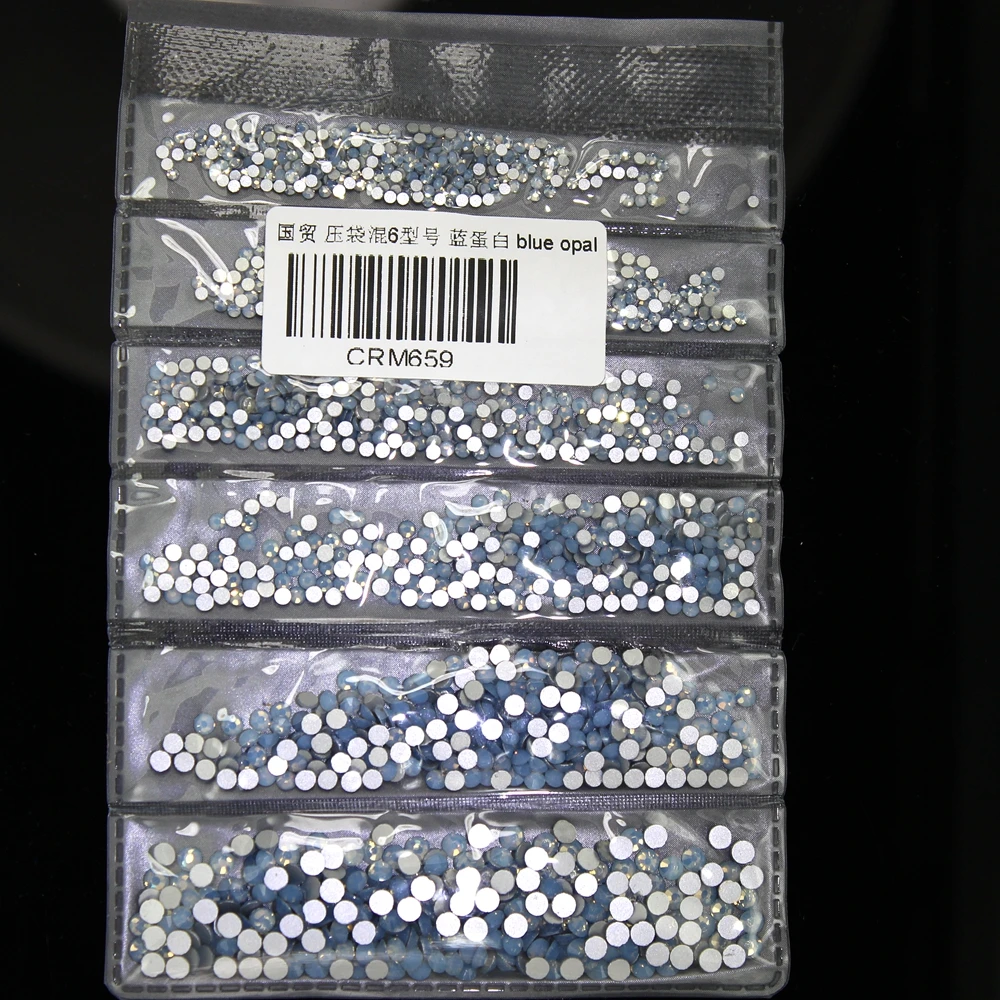 BLUE OPAL Стразы для ногтей, новинка, 22 цвета, смешанные, 6 размеров, ss3-ss10, 1680 шт, для украшения ногтей, плоские с оборота стеклянные камни, блестящие камни, самоцветы, сделай сам - Цвет: BLUE OPAL