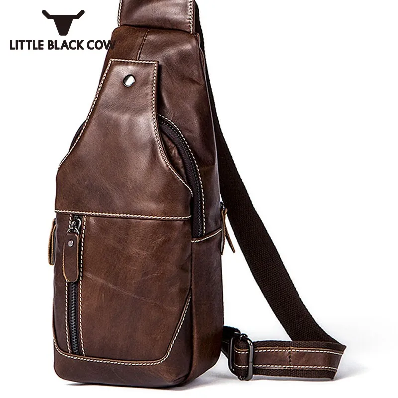 

Fashion Mens Motor Biker Leather Chest Pack Small Bag Casual High Street Crossbody Bags Mobile Phone Purse Packing Pouch Bags