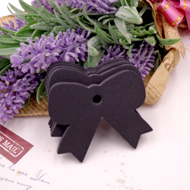 50pcs Bowknot Kraft Paper Tag Hand Made Gift Cards DIY Price Label for Wedding Birthday Party 4.7x5.7cm | Дом и сад