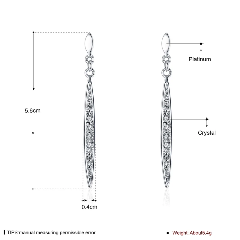 Серебряная роза золото цвет яркий горный хрусталь Длинные Висячие серьги для Для