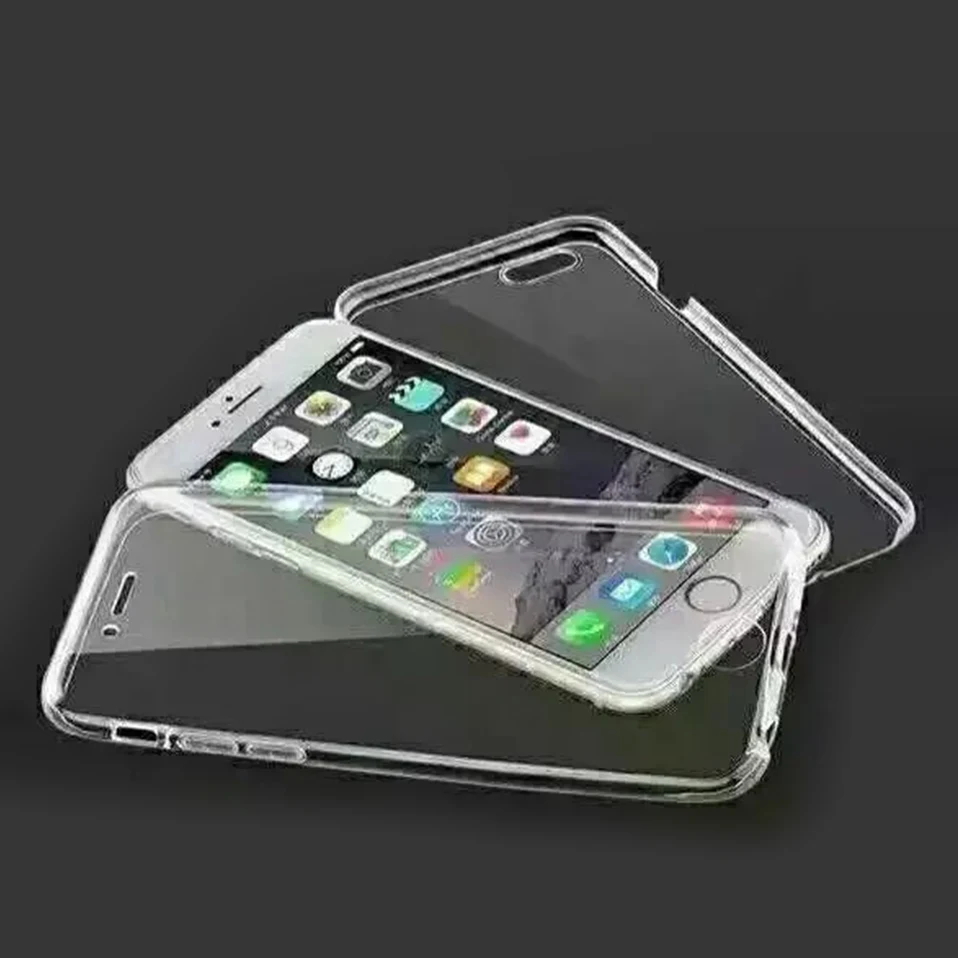 Ультратонкий Прозрачный 360 градусов ТПУ чехол для телефона iphone 5 5S 6 6s 7 8 X полный