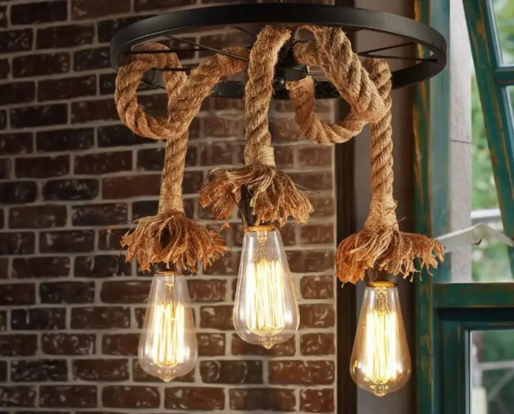 Лампы простой арт кафе бар креативное Освещение американский ретро ресторан три