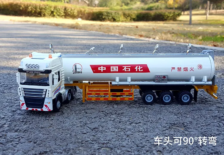 1:50 сплав танкер Sinopec Китай нефтяной сплав инженерный грузовик Транспорт модель полу-игрушка грузовик с трейлером автомобиль W112