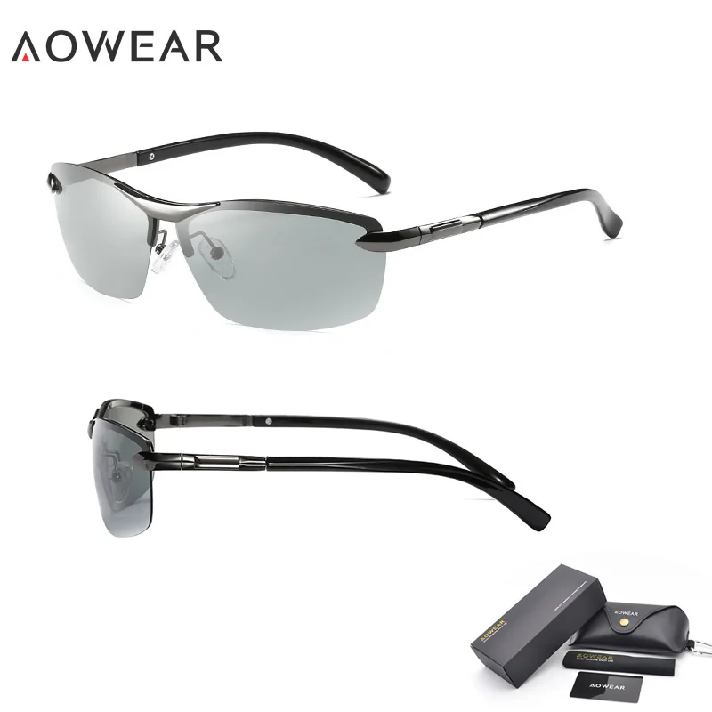 AOWEAR HD хамелеоны солнцезащитные очки мужские поляризованные фотохромные очки Хамелеон для мужчин день ночь вождения солнцезащитные очки Oculos gafas