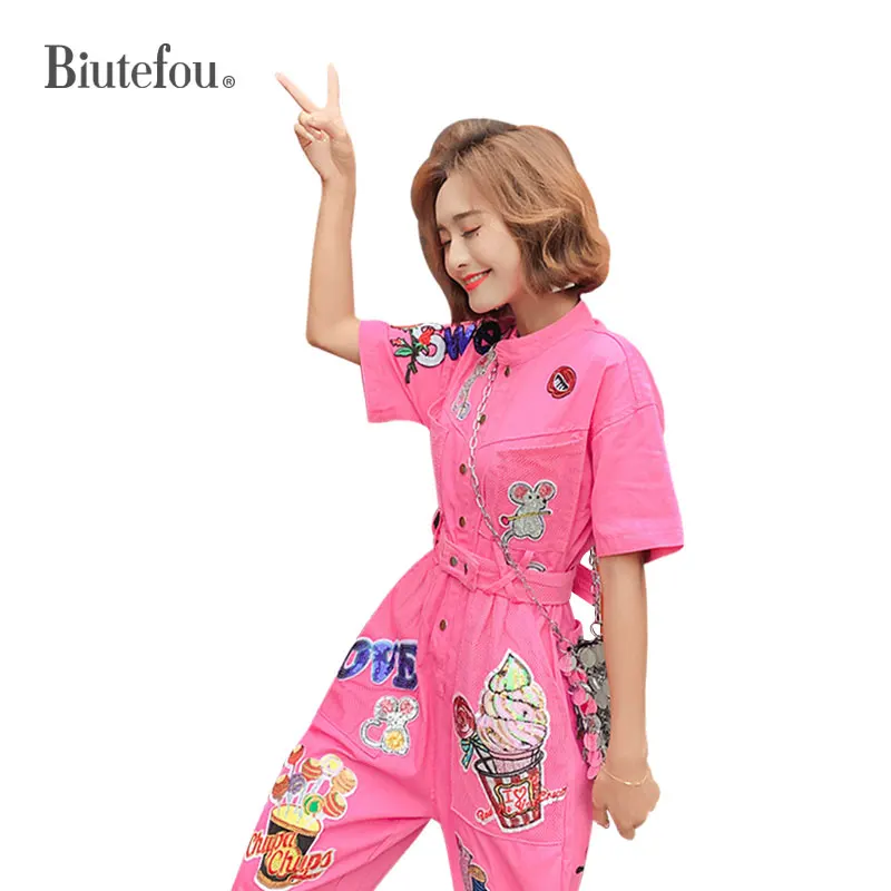 2019 летние шикарные комбинезоны с блестками Лоскутные Комбинезоны регулируемой