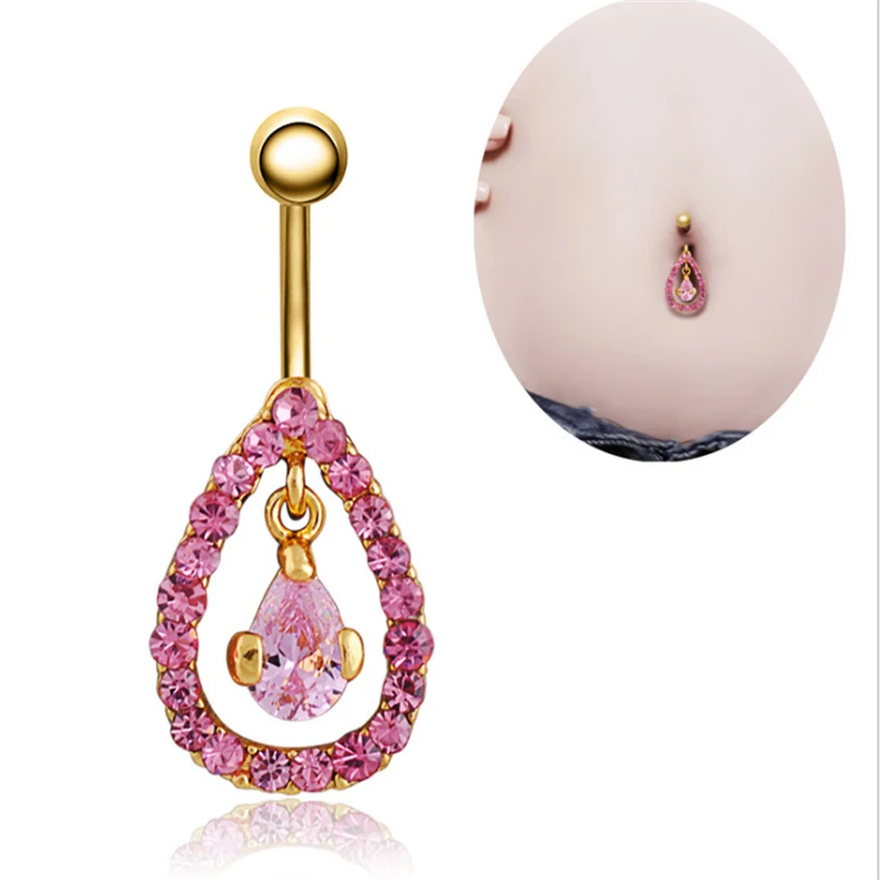 new style medical stainless steel navel piercing water drop ring fashion belly button rings sexy body jewelry |