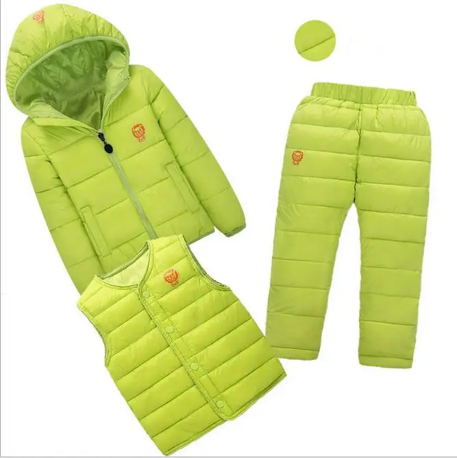 Комплекты с теплыми пуховыми парками для девочек зимние детские повседневные