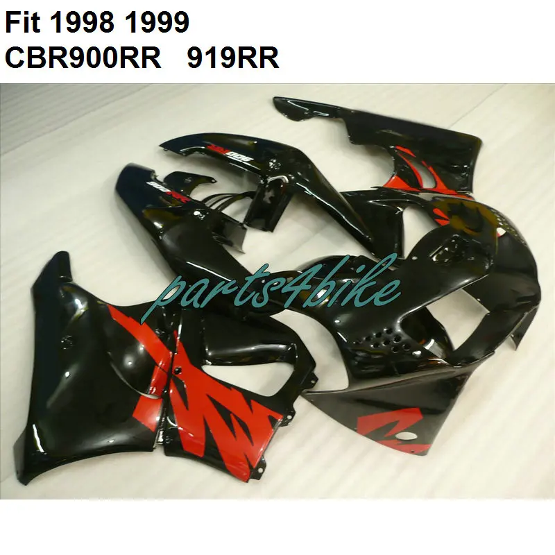 Комплект боди для Honda Обтекатели CBR900RR 1998 1999 черный комплект Красного обтекателя
