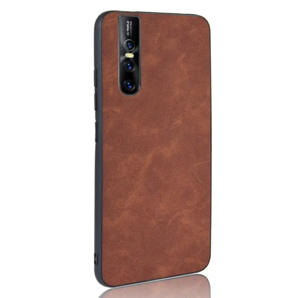 For vivo V15 Pro Case Fashion Splice Double Color Hybrid PC TPU PU Leather Phone Slim Back Cover Soft Edge Hard Shell |