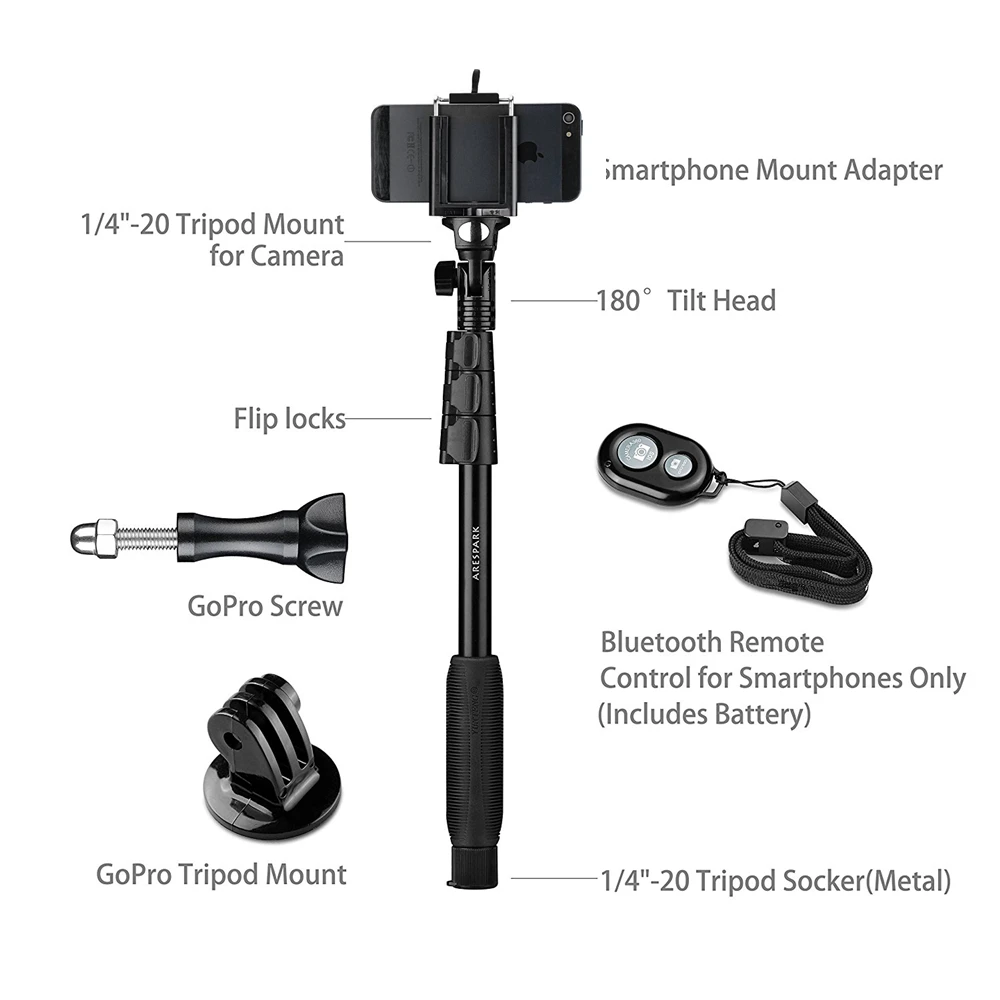 Селфи-палка YIXIANG монопод для селфи с Bluetooth регулируемым держателем телефона iPhone