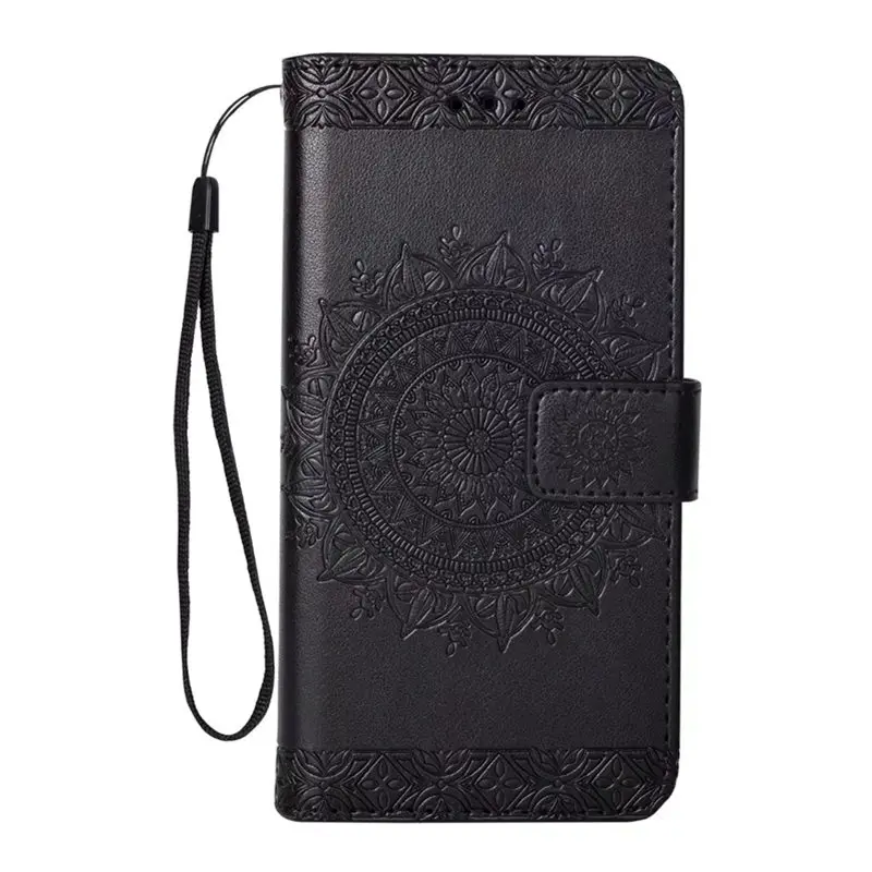 Black Мобильный телефон Coque Футляр чехол для huawei P20 Lite P20Lite с мягким силиконовым высоким качеством тотемный принт из искусственной кожи флип-кошелек - Цвет: Black