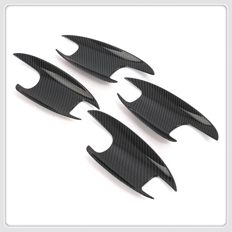 carbon fiber look Для Mercedes-Benz A Class W177 автомобильный Стайлинг наружная дверная ручка чаши Крышка отделка 4 шт. АБС пластик авто аксессуары - Цвет: carbon fiber look