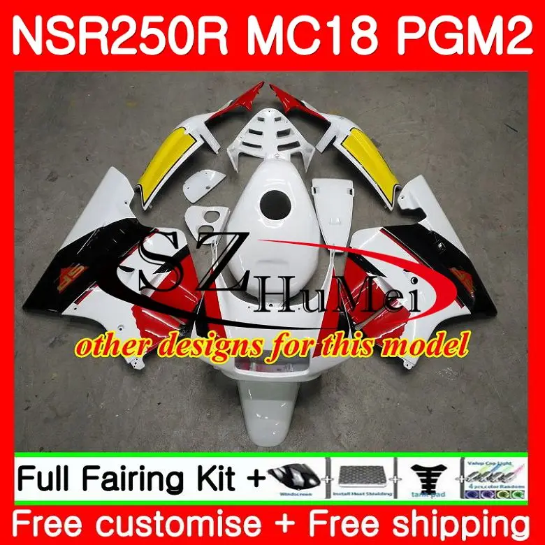 MC18 для HONDA PGM2 NSR250 СМП 250 R NSR250R 88 89 124SH. 18 MC16 СМП 250R NS250 RR красный белый NSR250RR 1988 1989 88 89 обтекатель