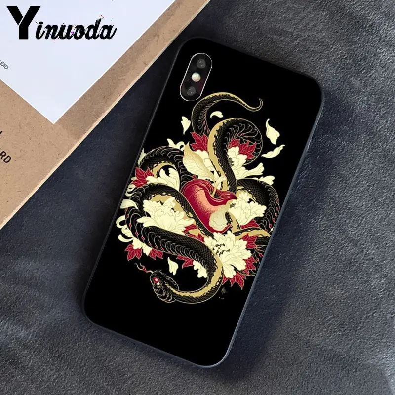 Чехол Yinuoda с животными змея и папоротника Красочный милый чехол для телефона iphone