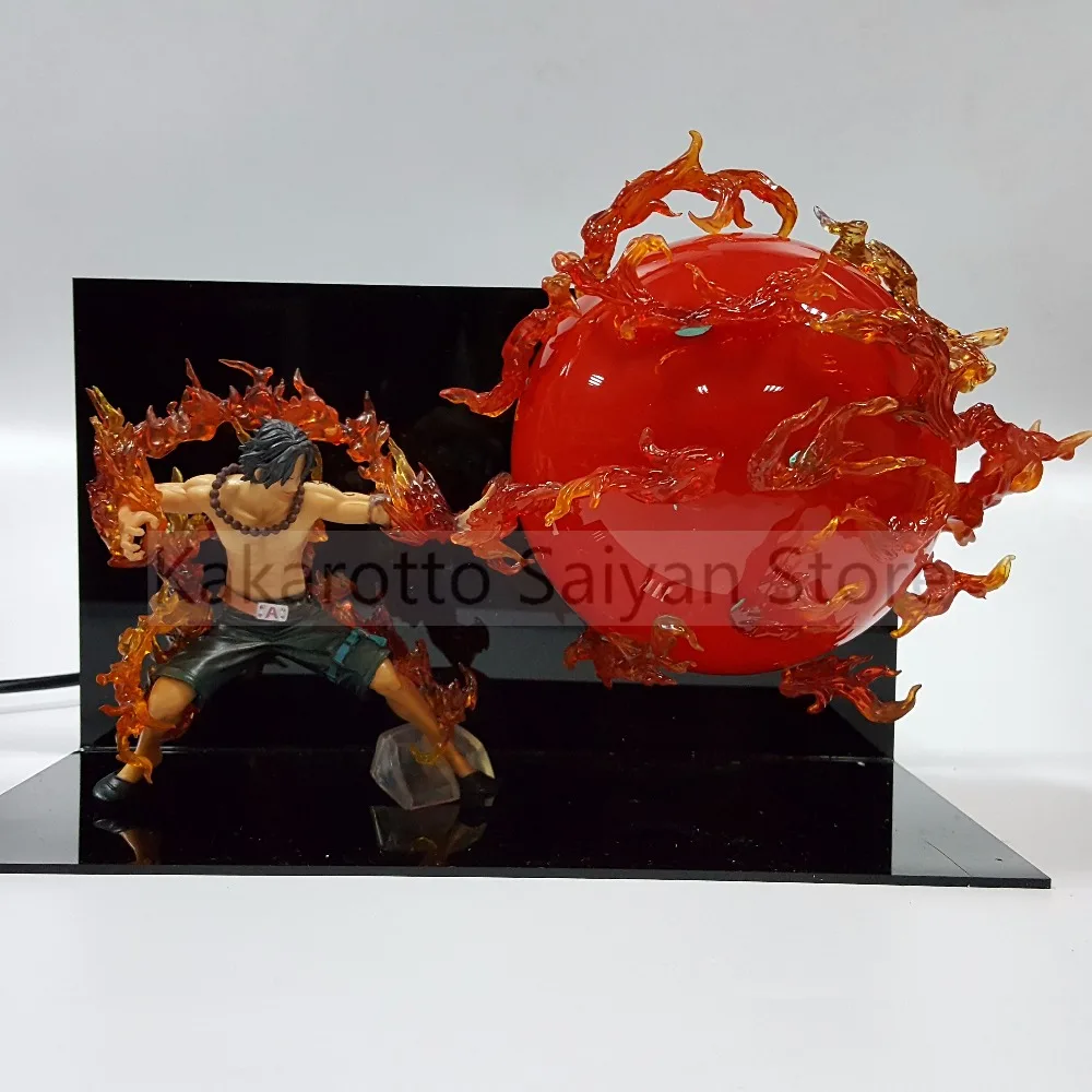 One Piece Ace экшн фигурки огненный кулак DIY Аниме ПВХ фигурка Светодиодная лампа Portgas D