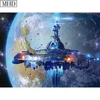 MHD игольчатый космический корабль Картина Пейзаж 5d diy алмазная живопись вышивка крестиком полная квадратная 3d Мозаика домашний декор Набор для творчества