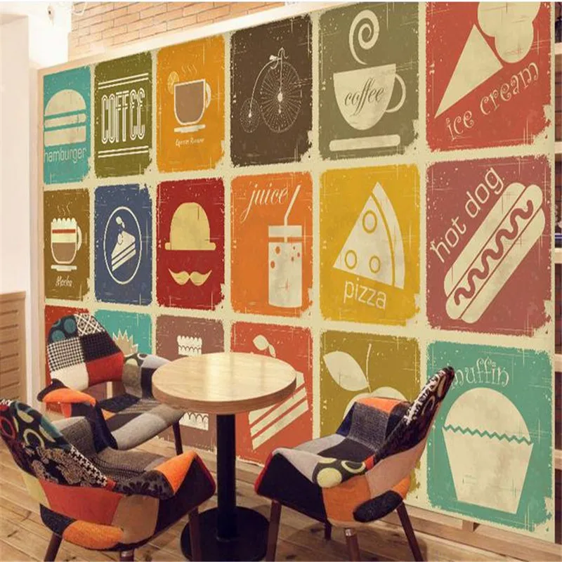 

3D Custom Photo Wallpapers Classic Vintage Wall Papers Coffee Dessert Murals Living Room Restaurant Walls Background Home Decor