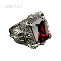 vintage 925 sterling silver dragon claw ring with garnet agate stone for men boysprong settingsize 8 11free shipping