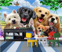 3 d photo wallpaper a group of dogs from the pictures custom mural 3d wall murals wallpaper for living room walls 3 d painting