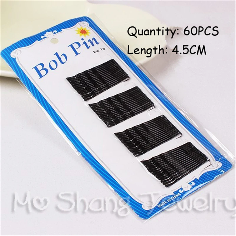 60 шт./лот популярность простой волнистые волосы украшения 4 5 см черные шпильки