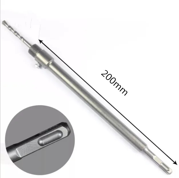 Square handle 200mm Хвостовик Сверло 30-150 мм настенное отверстие пилы 110-530 мм стержень для Бетон цемент камня - Цвет: Square handle 200mm