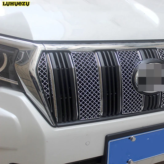 Передняя решетка радиатора Luhuezu из нержавеющей стали для Toyota Land Cruiser Prado LC150