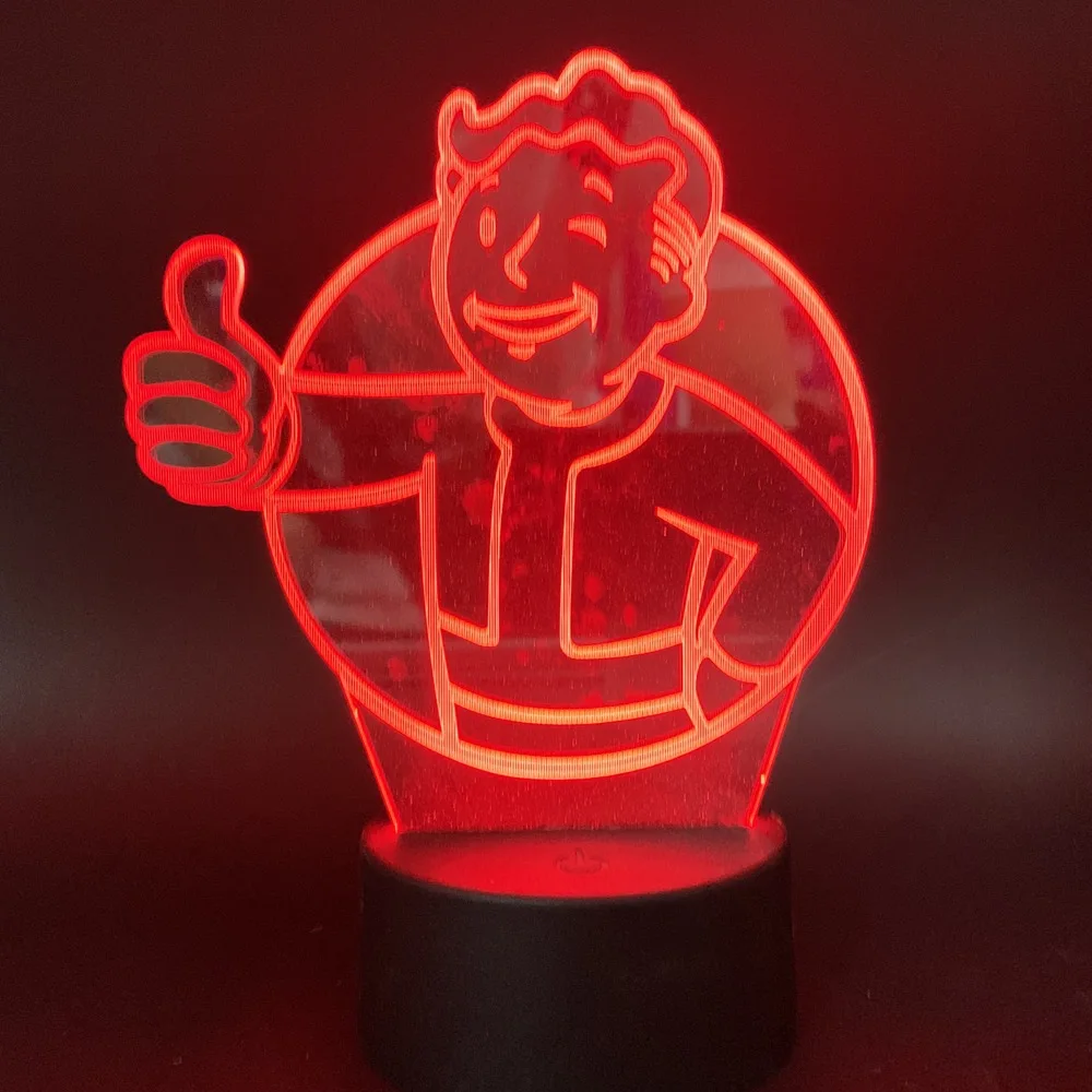 Игровой Fallout Shelter 3d светодиодный Ночной светильник с сенсорным датчиком, меняющий цвет, Ночной светильник, подарок для детей, детская спальня, декоративная лампа 3d